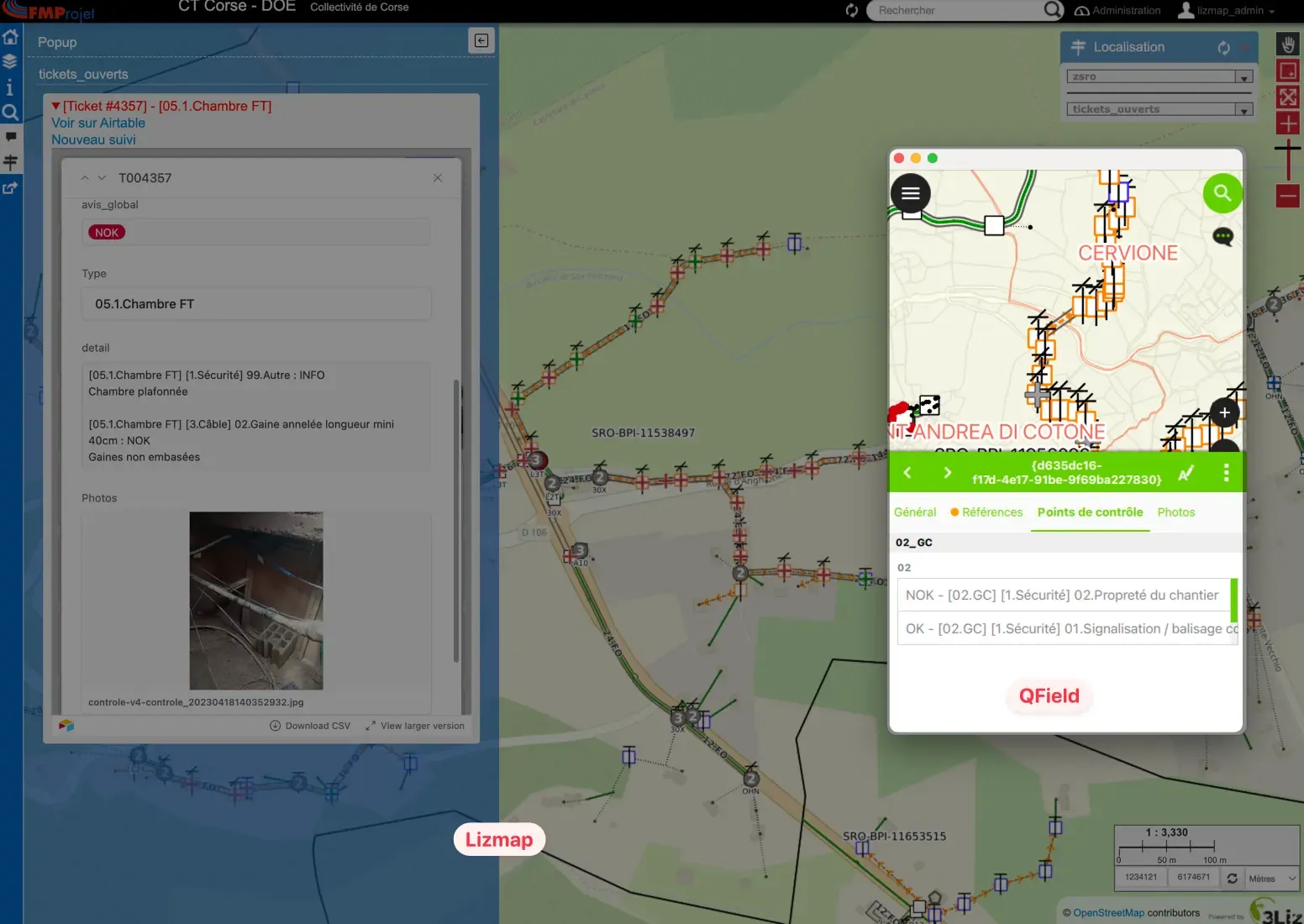 Projets Lizmap et QField